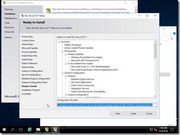 Installing SQL server Unattended